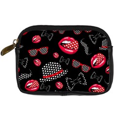 Lip Hat Vector Hipster Example Image Star Sexy Black Red Digital Camera Cases by Mariart