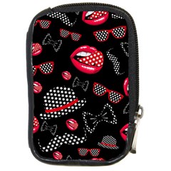 Lip Hat Vector Hipster Example Image Star Sexy Black Red Compact Camera Cases