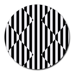 Optical Illusion Inverted Diamonds Round Mousepads by Mariart