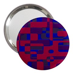 Offset Puzzle Rounded Graphic Squares In A Red And Blue Colour Set 3  Handbag Mirrors by Mariart
