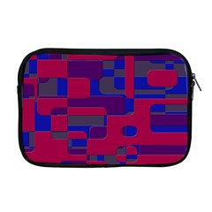 Offset Puzzle Rounded Graphic Squares In A Red And Blue Colour Set Apple Macbook Pro 17  Zipper Case by Mariart