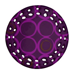 Original Circle Purple Brown Ornament (round Filigree)