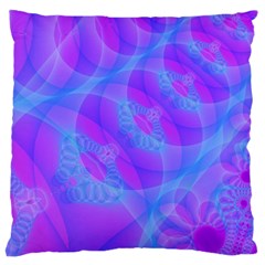 Original Purple Blue Fractal Composed Overlapping Loops Misty Translucent Large Flano Cushion Case (one Side)