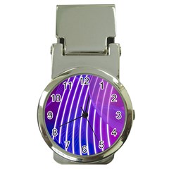 Rays Light Chevron Blue Purple Line Light Money Clip Watches