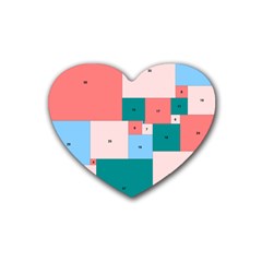Simple Perfect Squares Squares Order Heart Coaster (4 Pack)  by Mariart