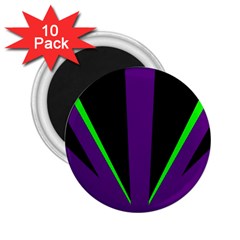 Rays Light Chevron Purple Green Black Line 2 25  Magnets (10 Pack) 
