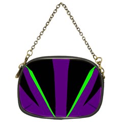 Rays Light Chevron Purple Green Black Line Chain Purses (one Side)  by Mariart