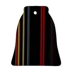 Stripes Line Black Red Ornament (bell)