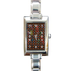 Snakes Ladders Game Plaid Number Rectangle Italian Charm Watch by Mariart