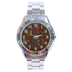 Snakes Ladders Game Plaid Number Stainless Steel Analogue Watch by Mariart