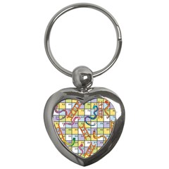 Snakes Ladders Game Board Key Chains (heart) 