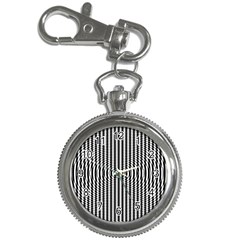 Vertical Lines Waves Wave Chevron Small Black Key Chain Watches