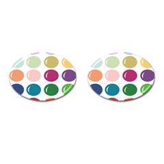 Brights Pastels Bubble Balloon Color Rainbow Cufflinks (oval)