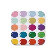 Brights Pastels Bubble Balloon Color Rainbow Rubber Coaster (square)  by Mariart