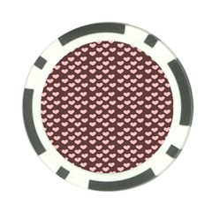 Chocolate Pink Hearts Gift Wrap Poker Chip Card Guard