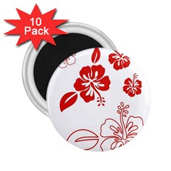 Hawaiian Flower Red Sunflower 2 25  Magnets (10 Pack) 
