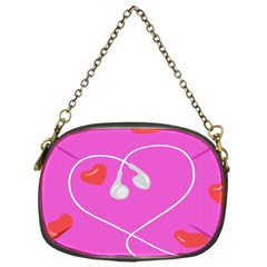 Heart Love Pink Red Chain Purses (one Side) 