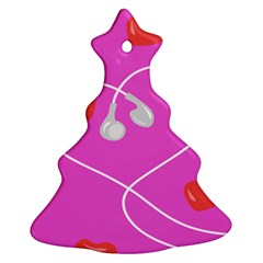 Heart Love Pink Red Ornament (christmas Tree) 