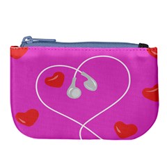 Heart Love Pink Red Large Coin Purse by Mariart