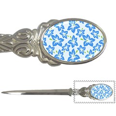 Hibiscus Flowers Seamless Blue Letter Openers by Mariart