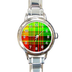 Line Light Neon Red Green Round Italian Charm Watch by Mariart