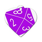 Number Purple Dog Tag Heart (Two Sides)