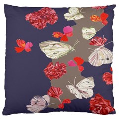 Original Butterfly Carnation Large Cushion Case (one Side)