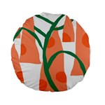 Portraits Plants Carrot Polka Dots Orange Green Standard 15  Premium Round Cushions Front