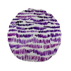 Original Feather Opaque Color Purple Standard 15  Premium Round Cushions by Mariart