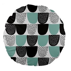 Sugar Blue Fabric Polka Dots Circle Large 18  Premium Flano Round Cushions by Mariart