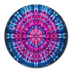 Red Blue Tie Dye Kaleidoscope Opaque Color Circle Round Mousepads by Mariart