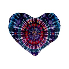 Red Purple Tie Dye Kaleidoscope Opaque Color Standard 16  Premium Flano Heart Shape Cushions by Mariart