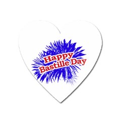 Happy Bastille Day Graphic Logo Heart Magnet by dflcprints