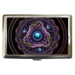 Beautiful Turquoise And Amethyst Fractal Jewelry Cigarette Money Cases by jayaprime