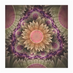 Pastel Pearl Lotus Garden Of Fractal Dahlia Flowers Medium Glasses Cloth by jayaprime