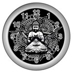 Ornate Buddha Wall Clocks (Silver) 
