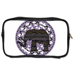 Ornate Mandala Elephant  Toiletries Bags by Valentinaart