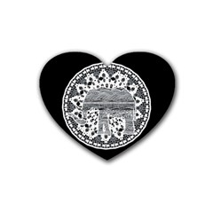 Ornate Mandala Elephant  Heart Coaster (4 Pack)  by Valentinaart