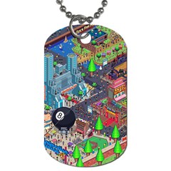 Pixel Art City Dog Tag (two Sides) by BangZart