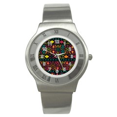 Bohemian Patterns Tribal Stainless Steel Watch by BangZart