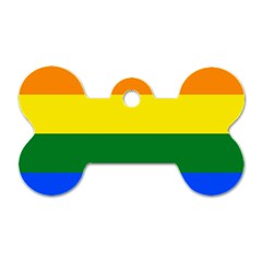 Pride Rainbow Flag Dog Tag Bone (two Sides) by Valentinaart