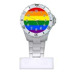 Pride Rainbow Flag Plastic Nurses Watch by Valentinaart