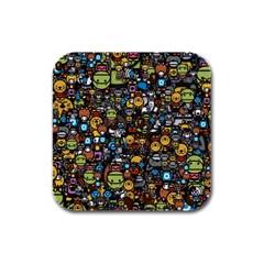 Many Funny Animals Rubber Square Coaster (4 Pack)  by BangZart