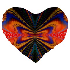 Casanova Abstract Art Colors Cool Druffix Flower Freaky Trippy Large 19  Premium Flano Heart Shape Cushions by BangZart