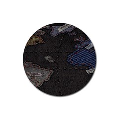 World Map Rubber Round Coaster (4 Pack)  by BangZart