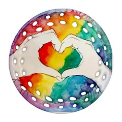 Pride Love Ornament (round Filigree) by LimeGreenFlamingo