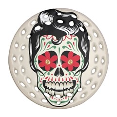 Man Sugar Skull Ornament (round Filigree)