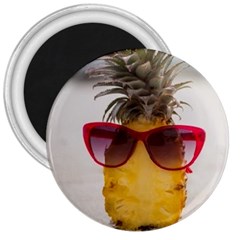 Pineapple With Sunglasses 3  Magnets