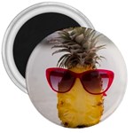Pineapple With Sunglasses 3  Magnets Front