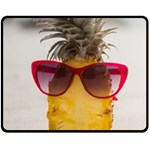 Pineapple With Sunglasses Double Sided Fleece Blanket (Medium)  58.8 x47.4  Blanket Back